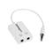 StarTech.com White Slim Mini Jack Headphone Splitter Cable Adapter - 3.5mm Male to 2x 3.5mm Female